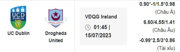 Tỷ lệ Dublin vs Drogheda